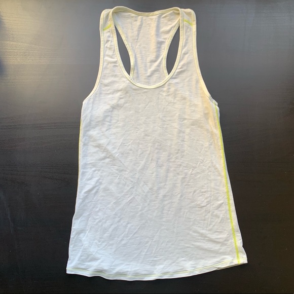 lululemon athletica Tops - Lululemon Athletica Light Yellow Racerback Athletic Lightweight Tank Top size S